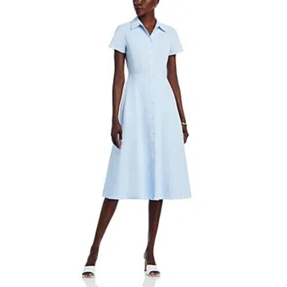THEORY Midi Shirt Dress In Skylight light‎ blue Size 10 $445 New with tags
